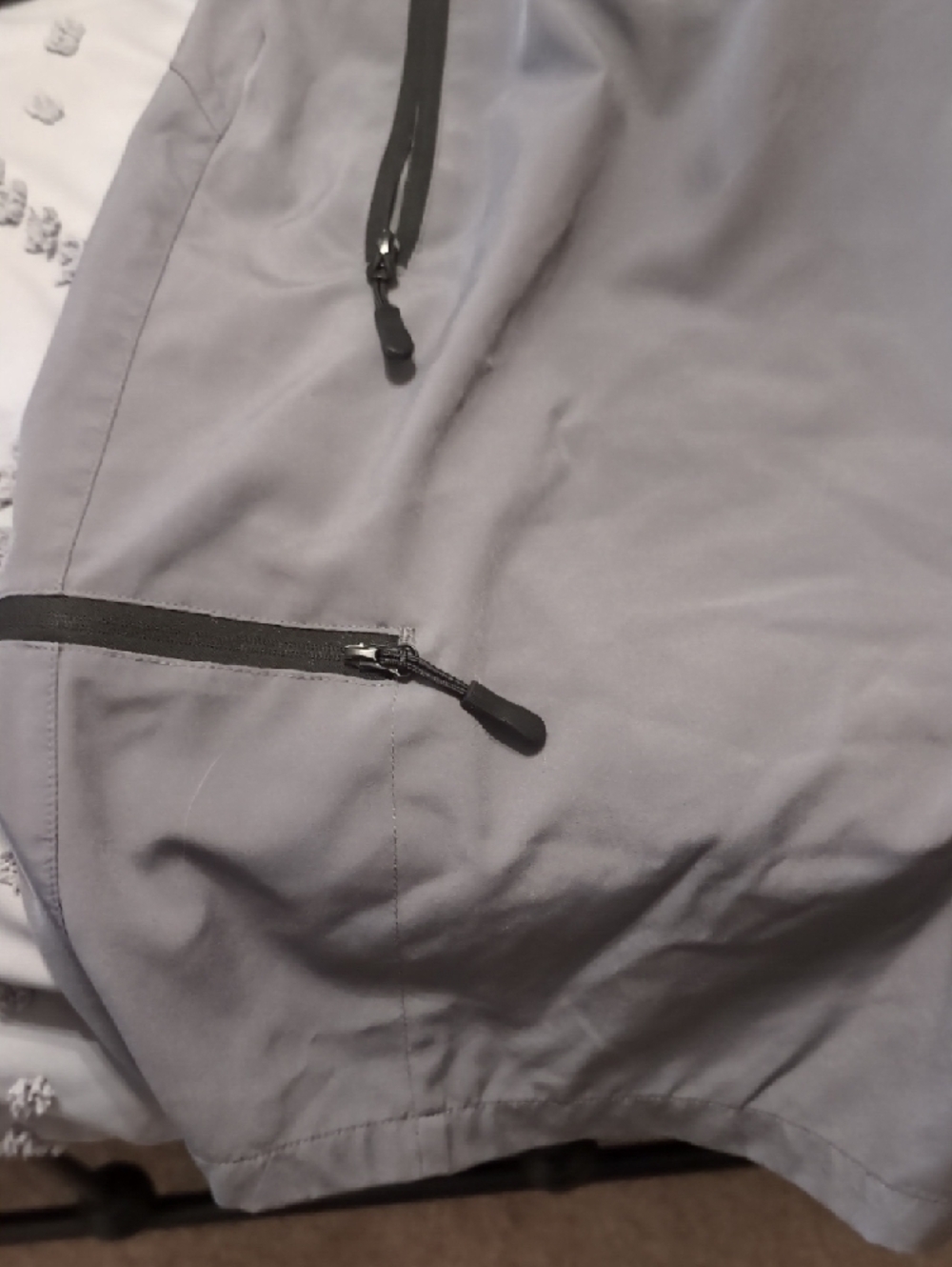 Men's Gray Performance Drawstring Shorts - Picture 4 of 5